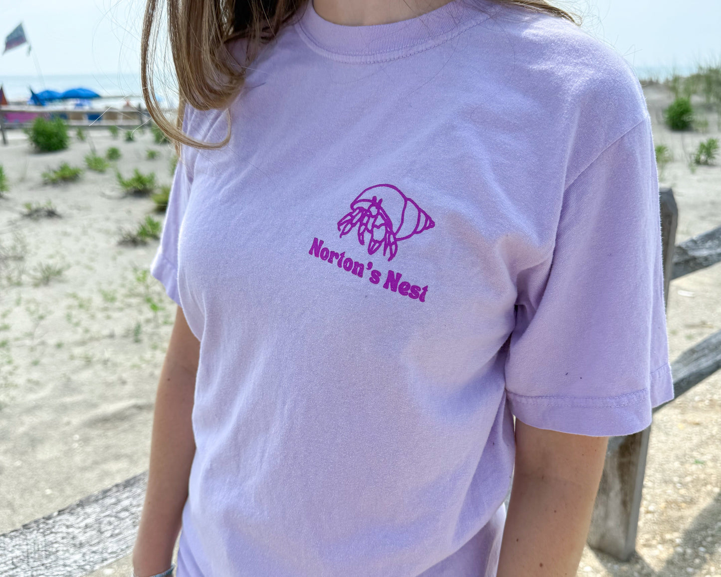 nortons-nest-we-live-50-years-hermit-crab-tee-shirt-top-merch-clothing-janie-groeling-purple