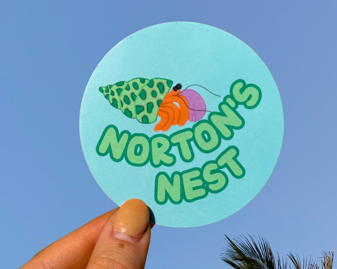 nortons-nest-hermit-crab-logo-sticker-blue-crab-pet-supplies
