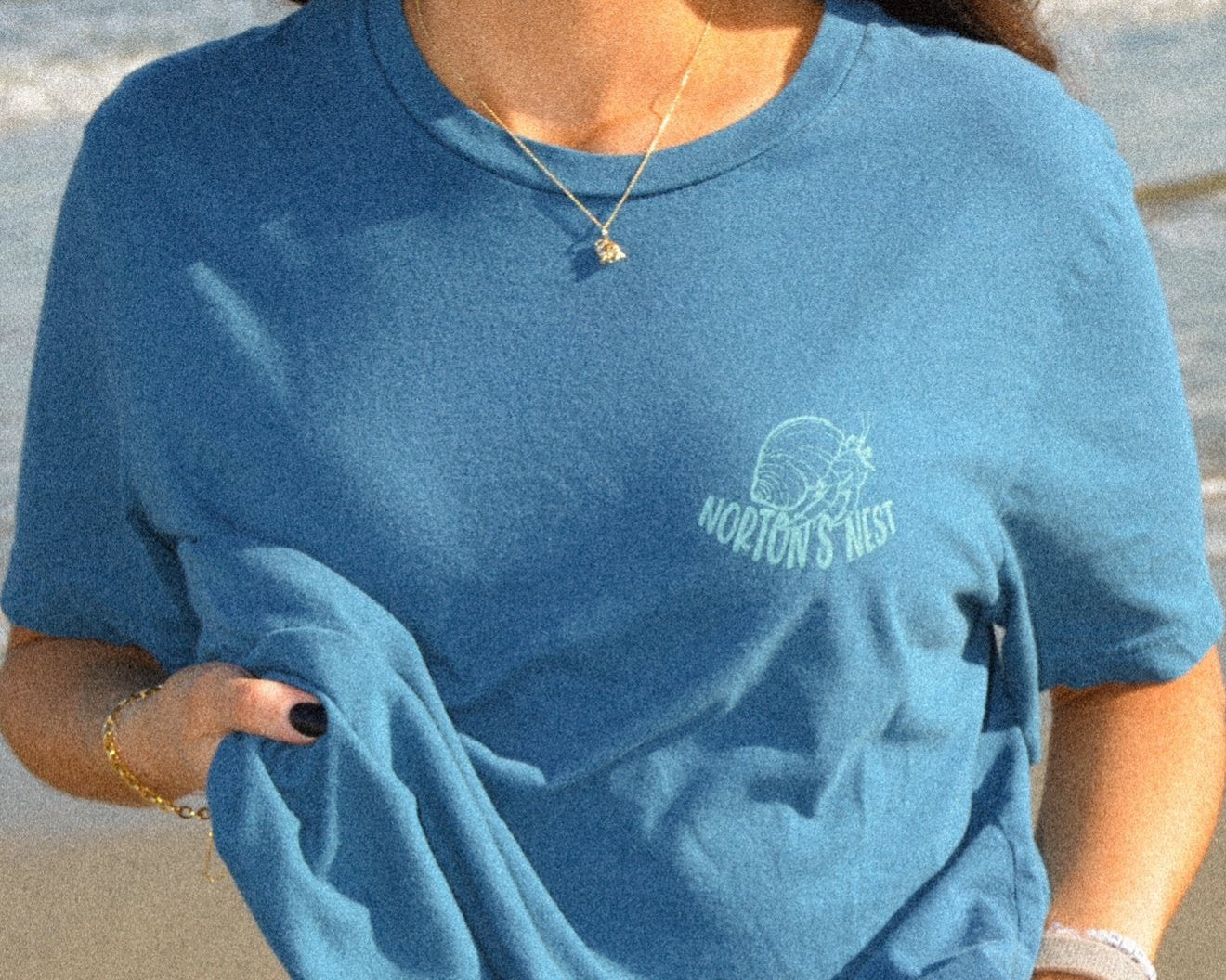 nortons-nest-hammock-dark-blue-tee-shirt-top-hermit-crab-pet-supplies-janie-groeling-unisex-top