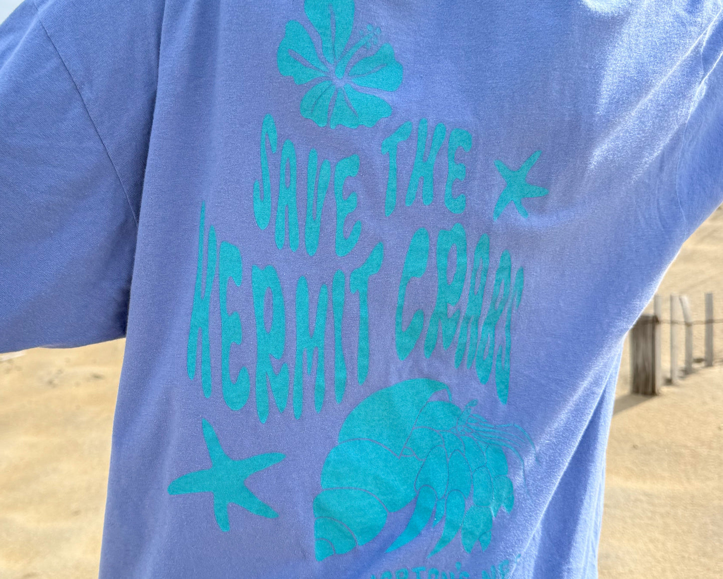 nortons nest janie groeling hermit crab save the hermit crabs short sleeve tee shirt top clothing apparel pet supplies blue  coastal 