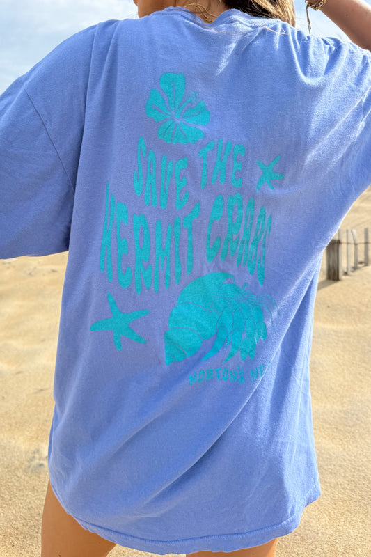 nortons nest janie groeling hermit crab save the hermit crabs short sleeve tee shirt top clothing apparel pet supplies blue  coastal 