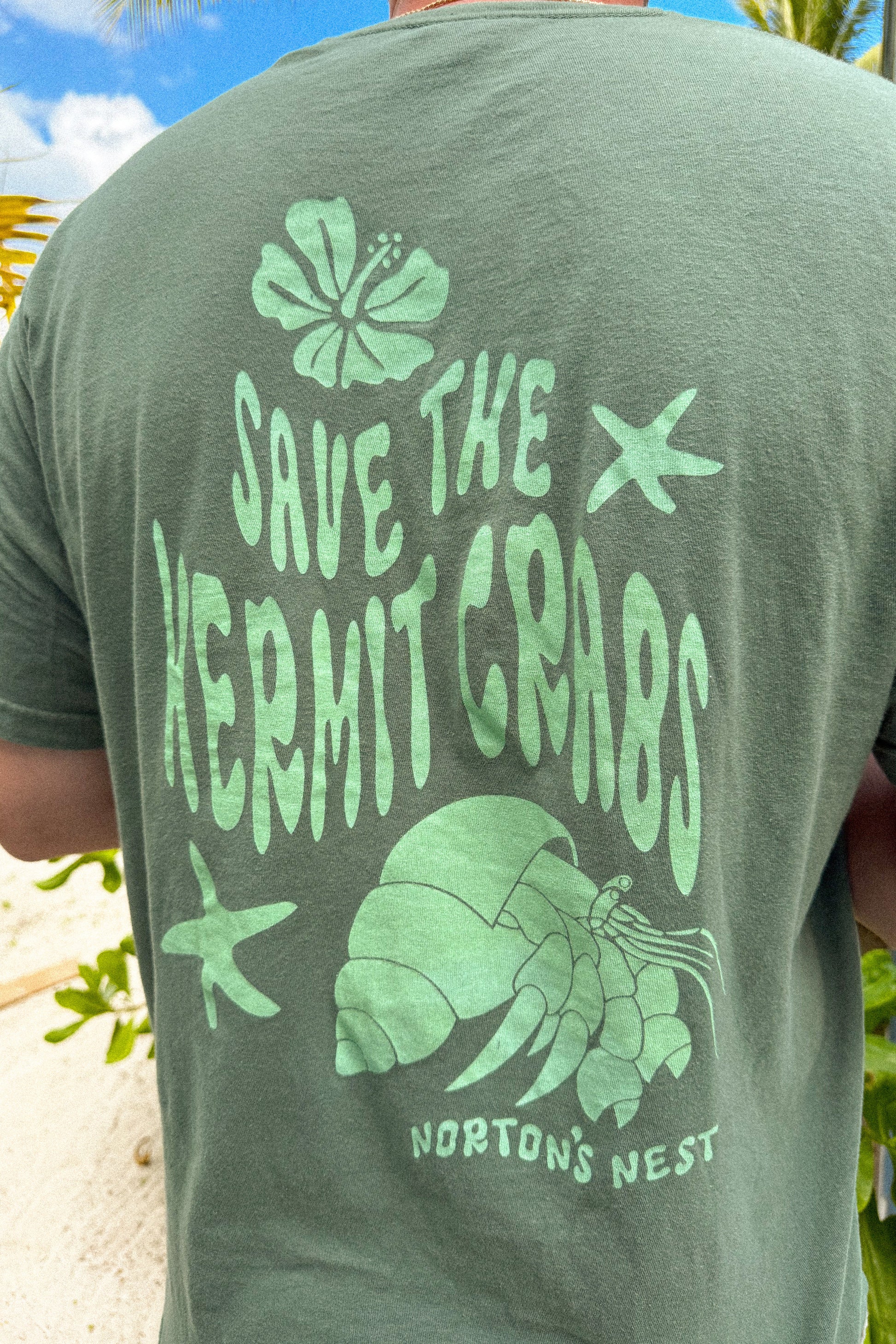 nortons nest janie groeling hermit crab save the hermit crabs short sleeve tee shirt top clothing apparel pet supplies blue  coastal 