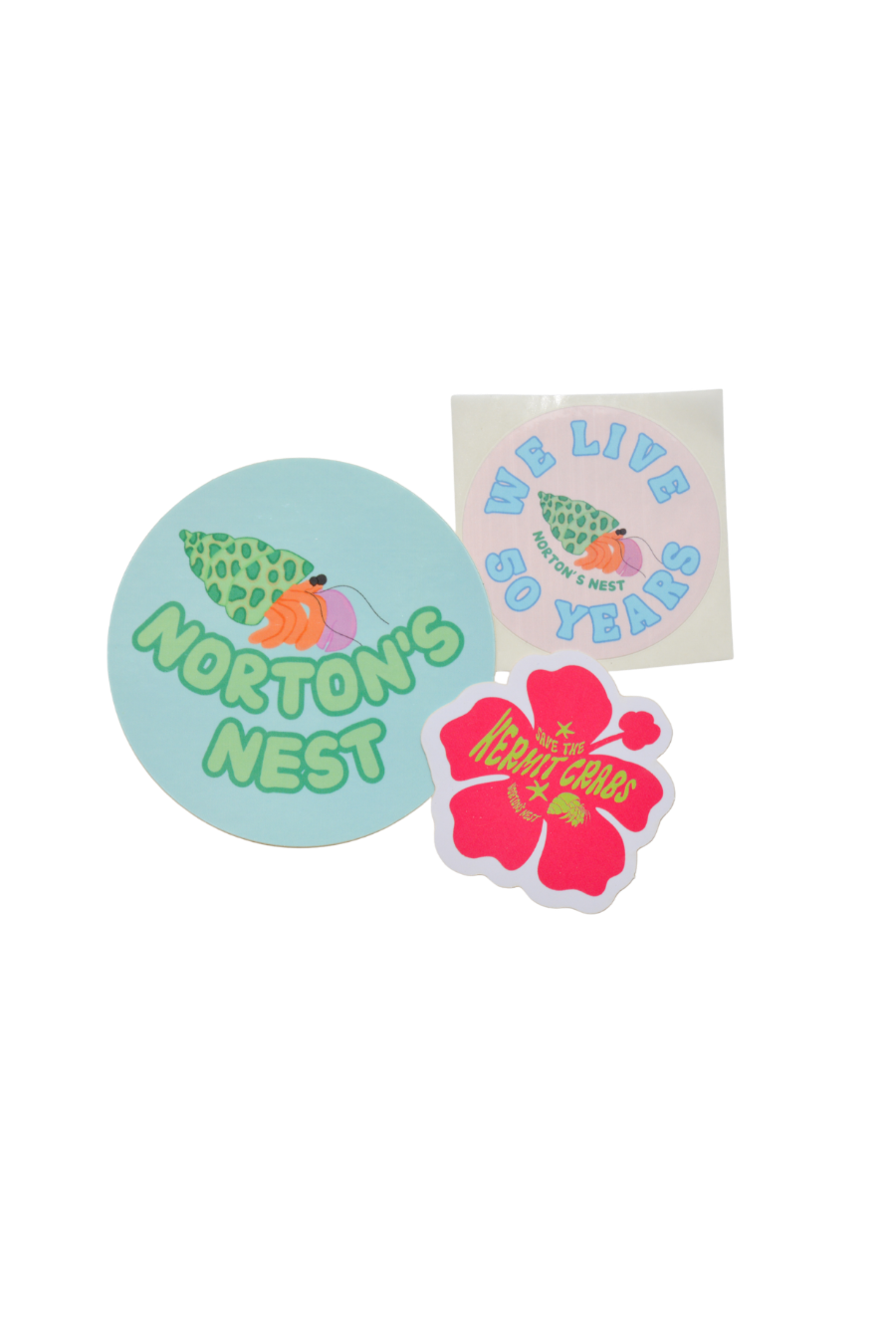 nortons nest hermit crab sticker bundle