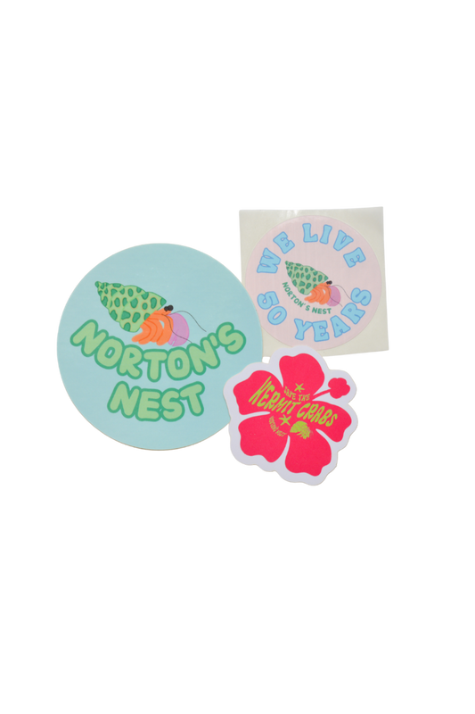 nortons nest hermit crab sticker bundle